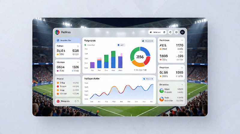 体育数据分析图表与比赛统计信息展示画面